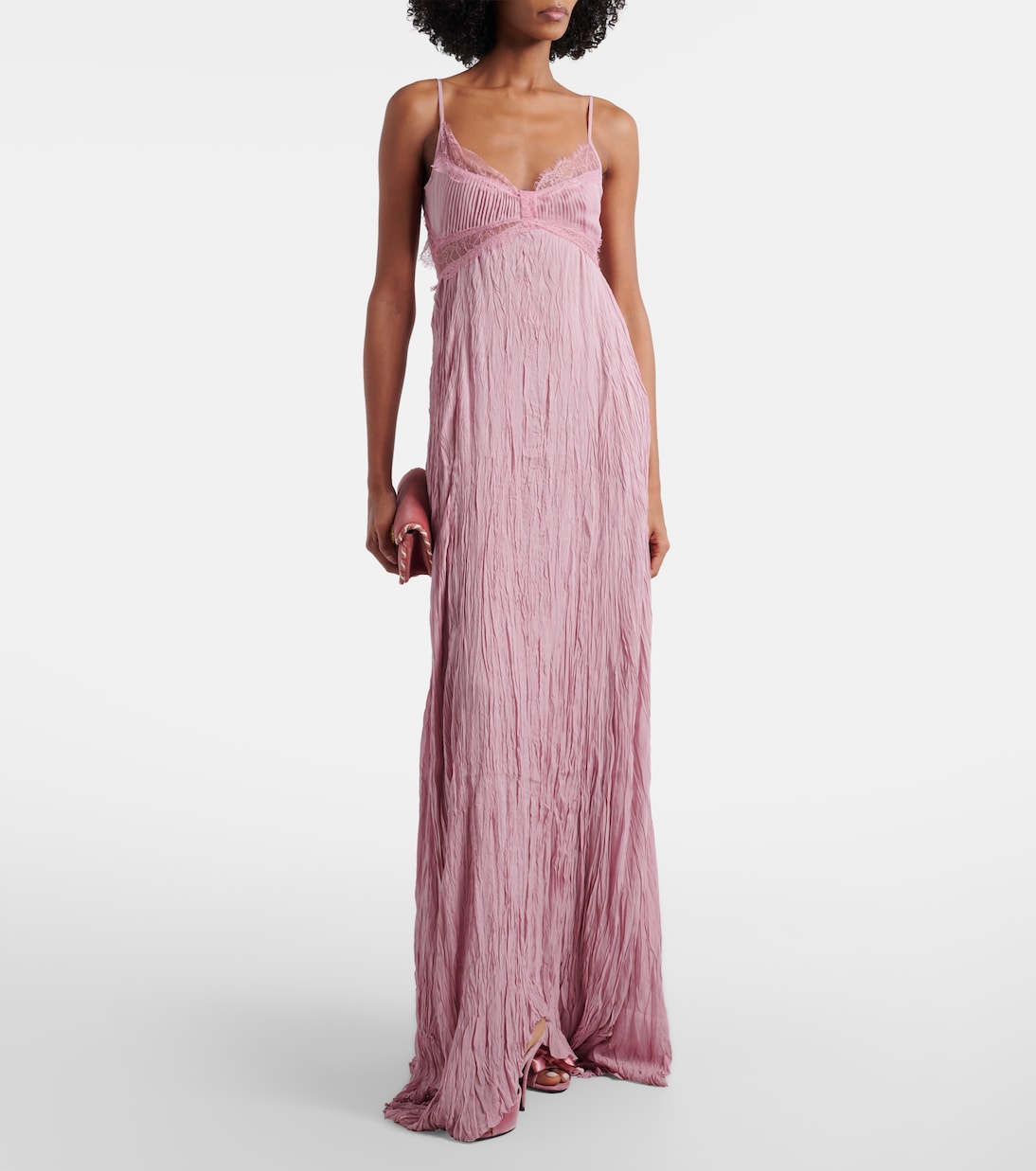 Robe longue en georgette à dentelle | Blumarine