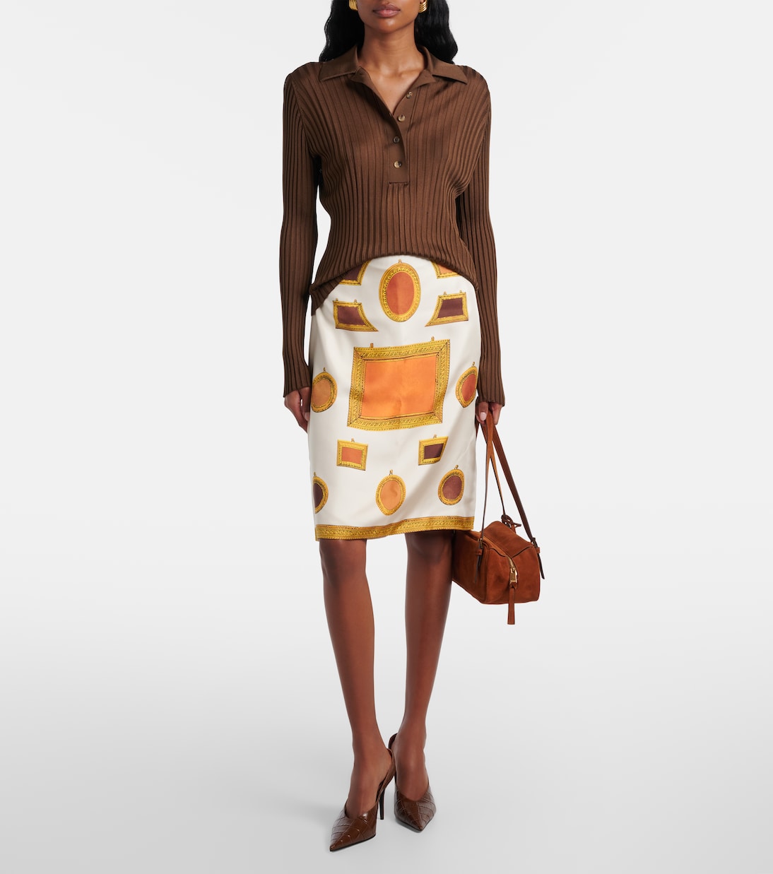 Anok croc-effect leather pumps | Amina Muaddi