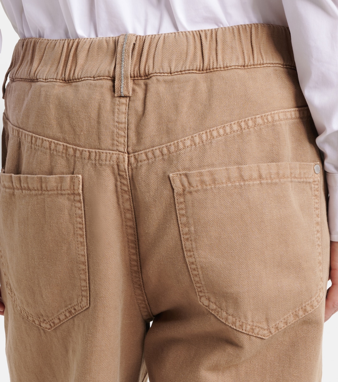 Pantaloni a gamba larga in cotone e lino | Brunello Cucinelli