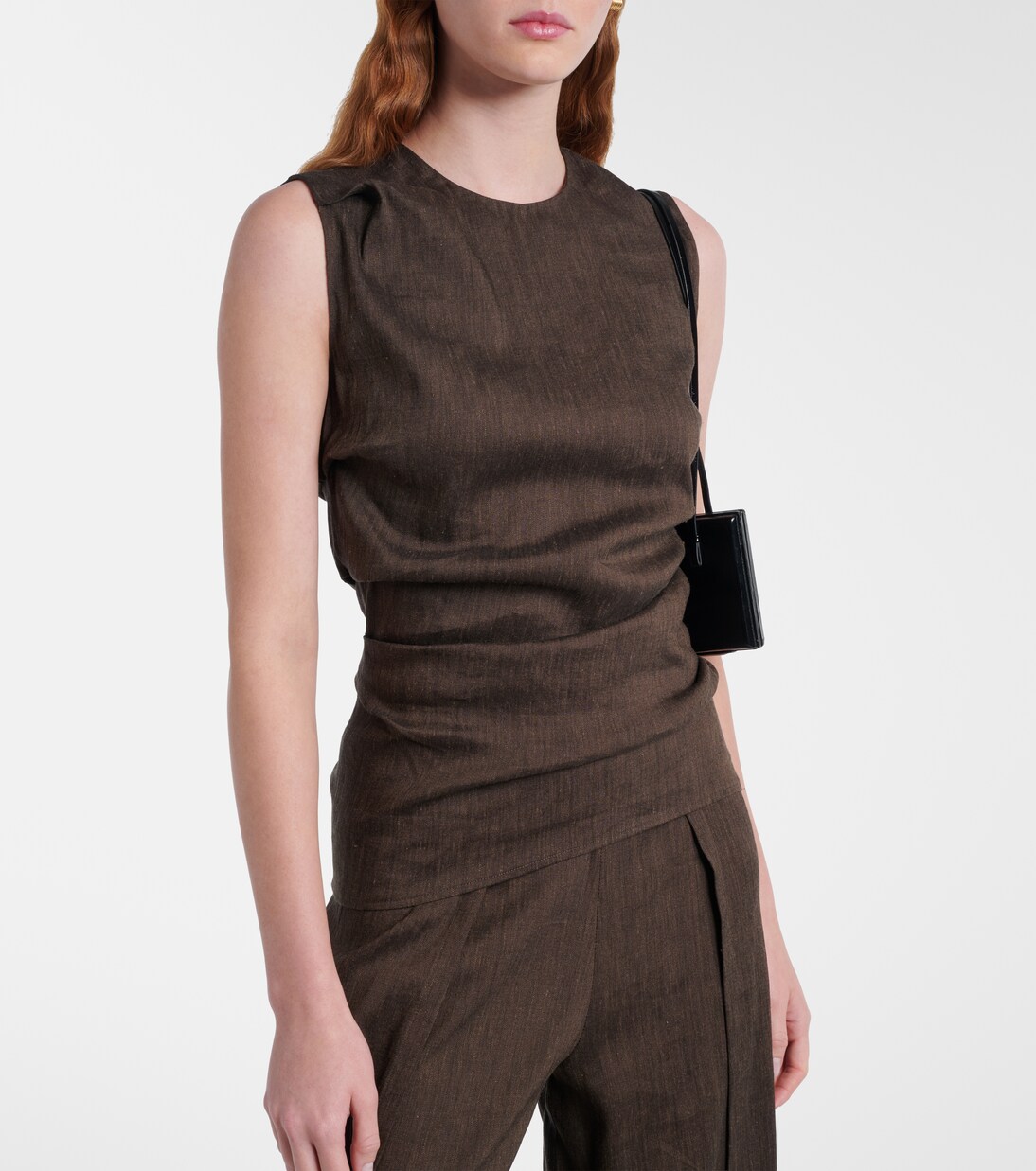 Anoushka draped linen-blend slub top | Proenza Schouler
