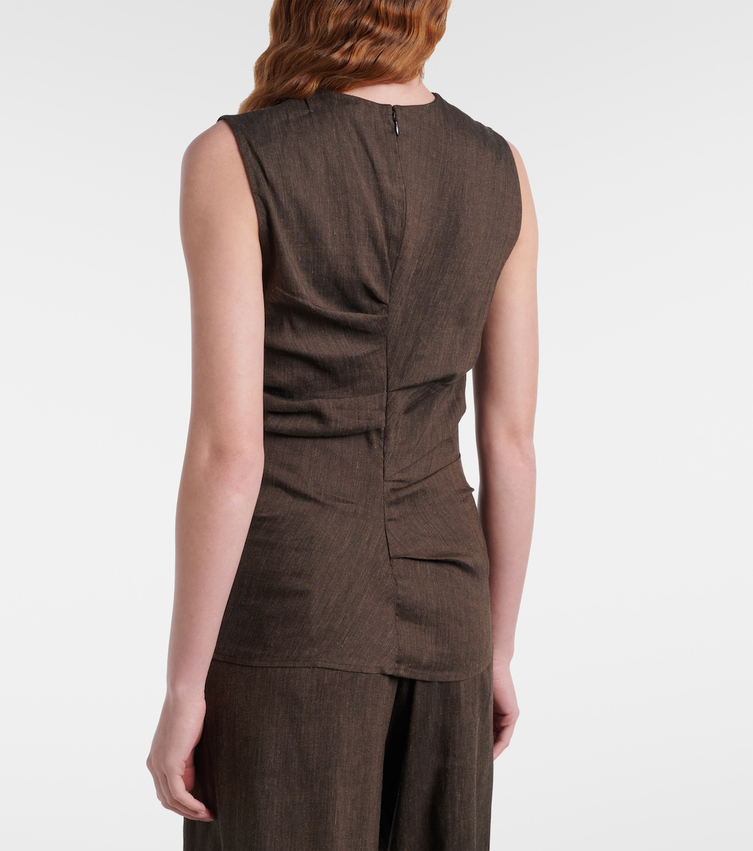 Anoushka draped linen-blend slub top | Proenza Schouler