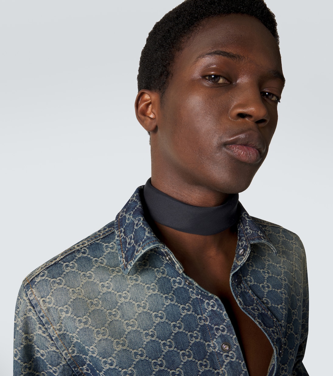 Web Stripe cotton and silk scarf | Gucci