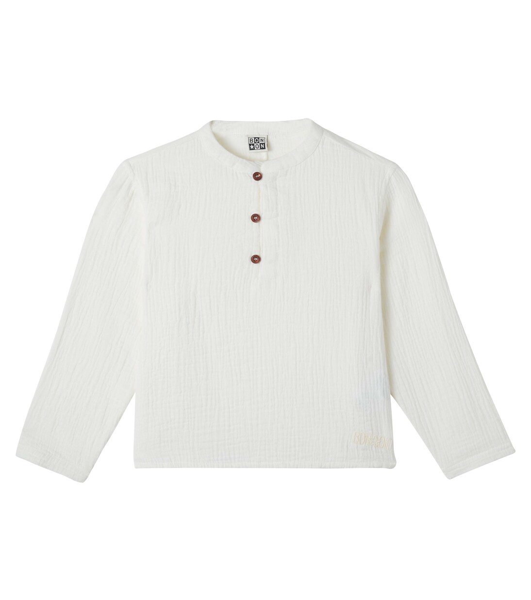 Henley-Top Noah aus Baumwoll-Gaze | Bonton
