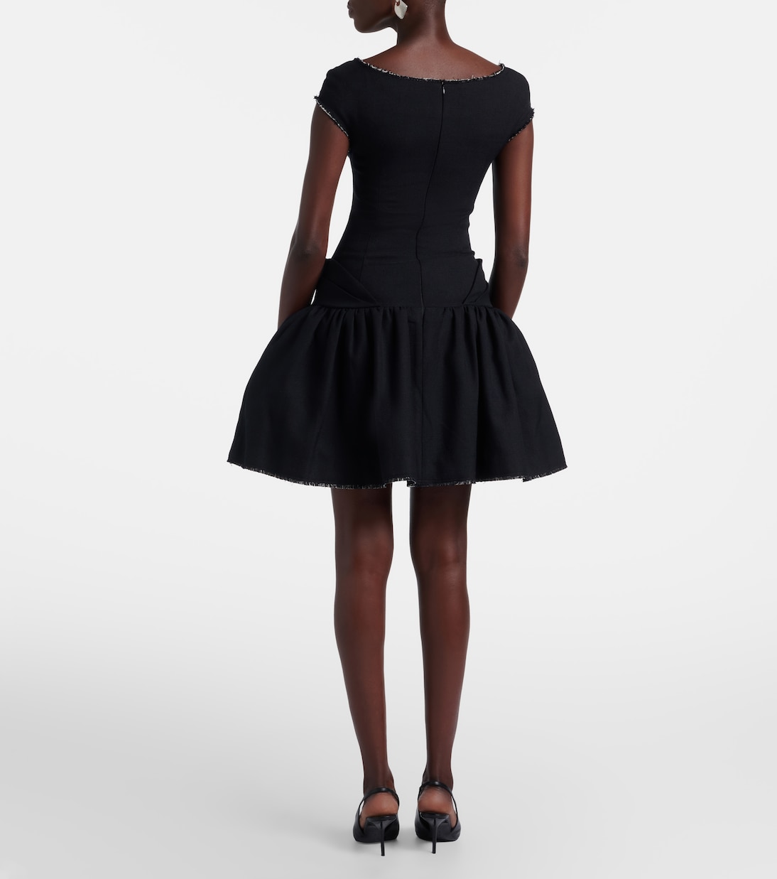 Bow-detail distressed tweed minidress | Shushu/Tong