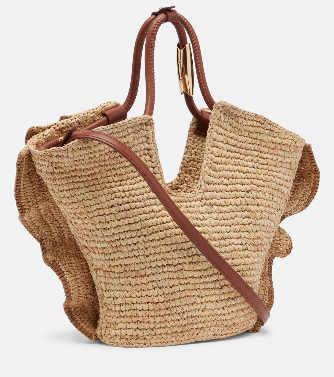 Bolso al hombro Goldentime Small de rafia | Zimmermann