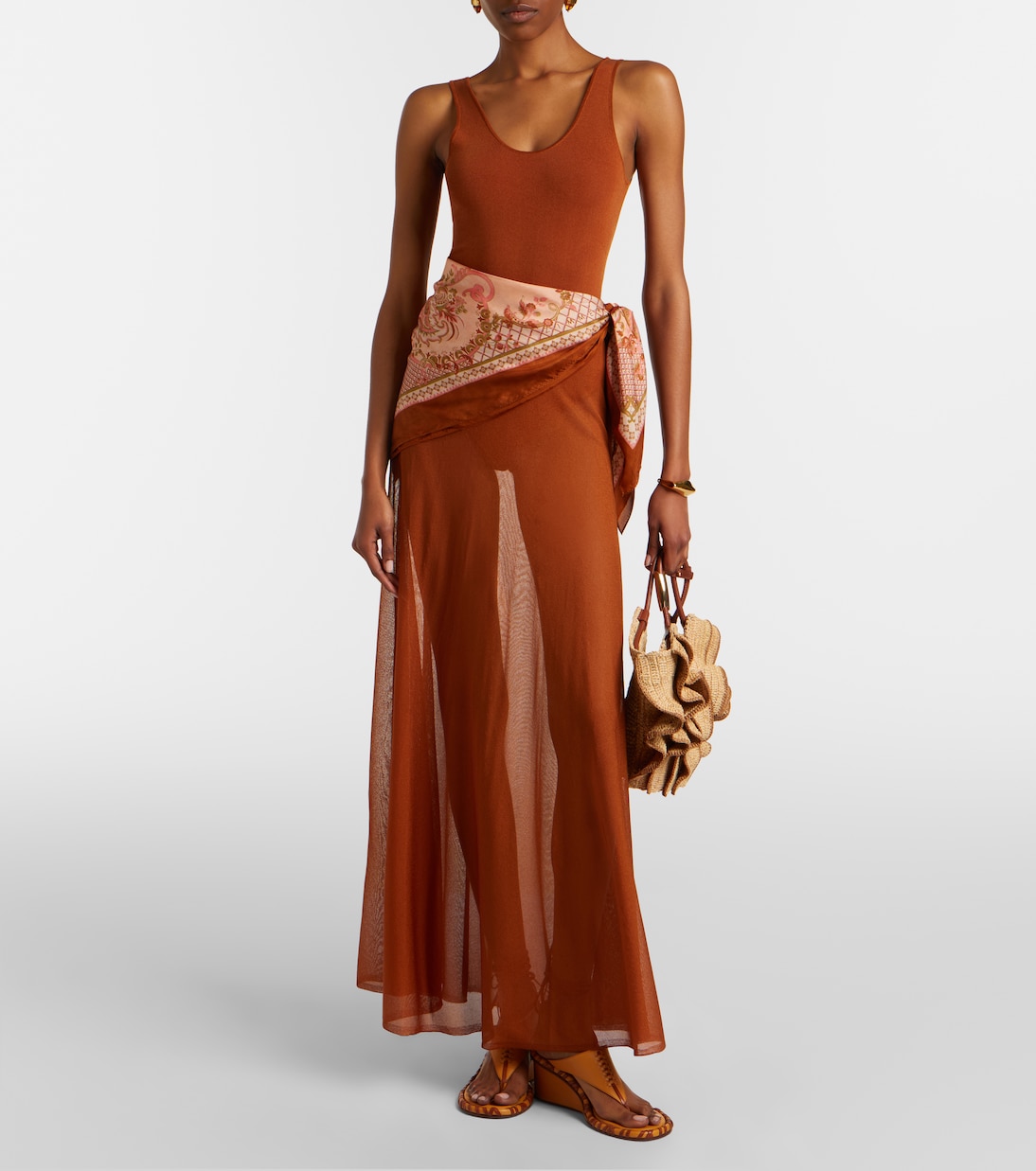 Bolso al hombro Goldentime Small de rafia | Zimmermann