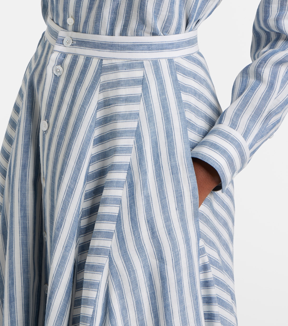 Shamus striped linen maxi skirt | Ralph Lauren Collection