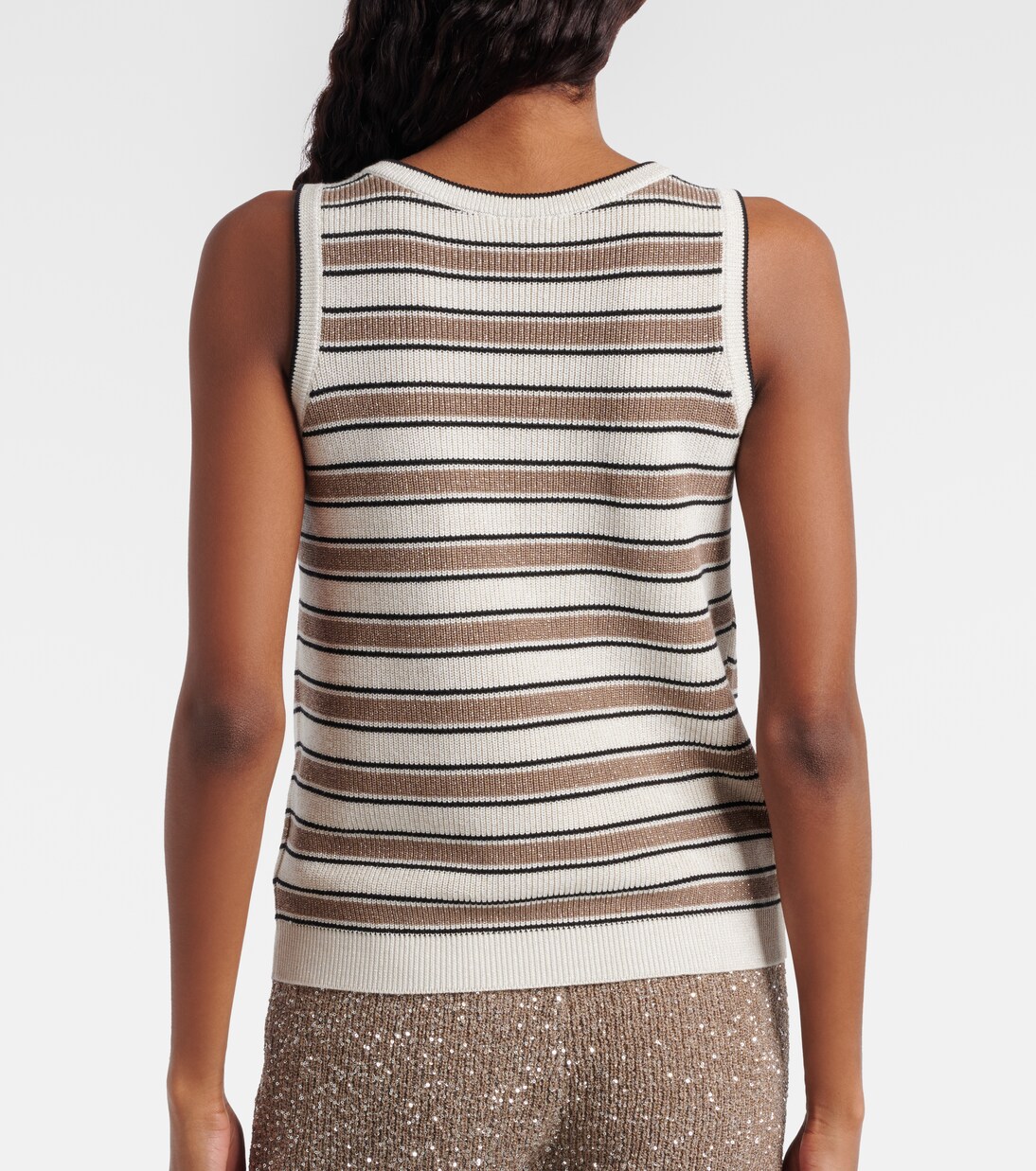 Striped cotton-blend top | Brunello Cucinelli