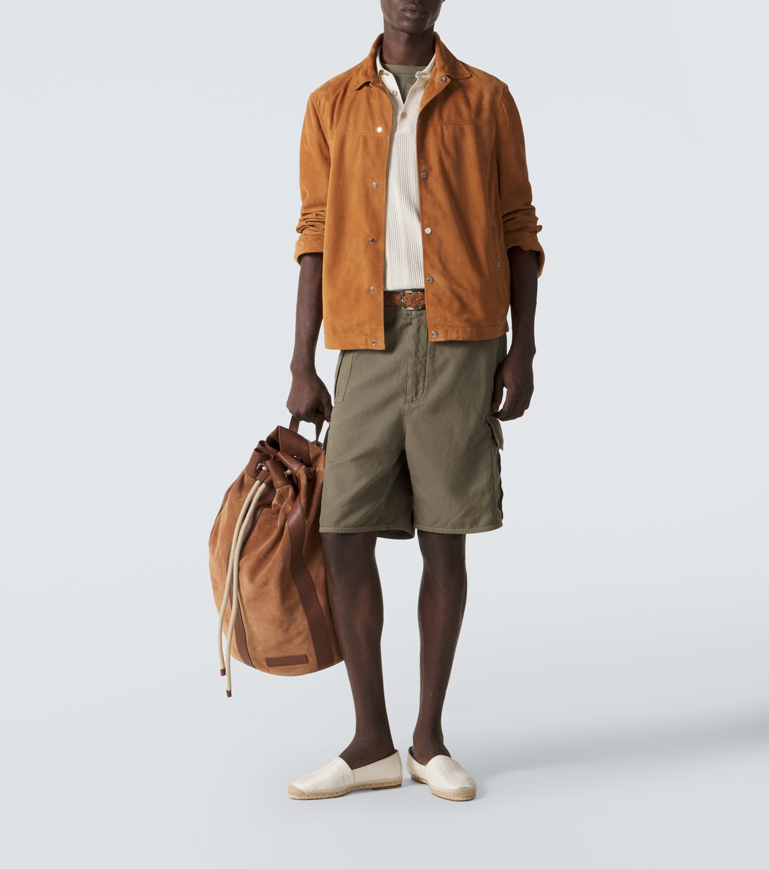 Hemdjacke aus Veloursleder | Brunello Cucinelli