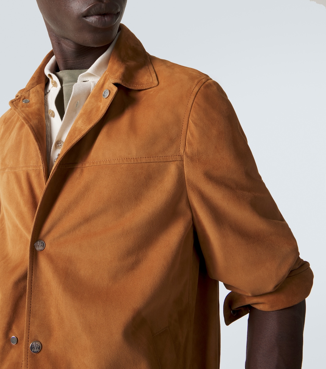 Hemdjacke aus Veloursleder | Brunello Cucinelli