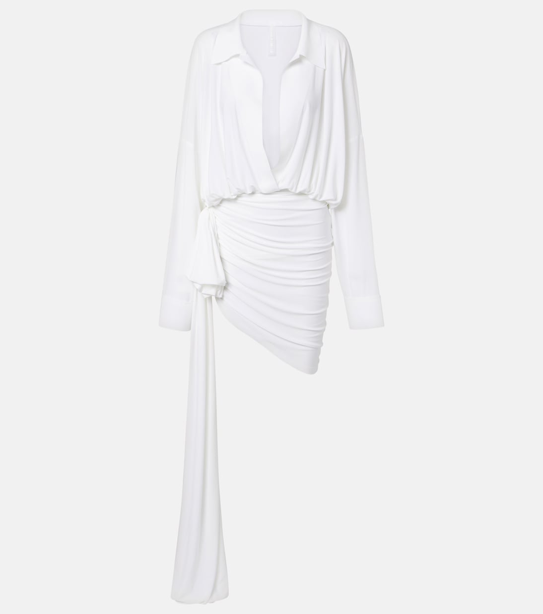 Asymmetric draped jersey minidress | Norma Kamali