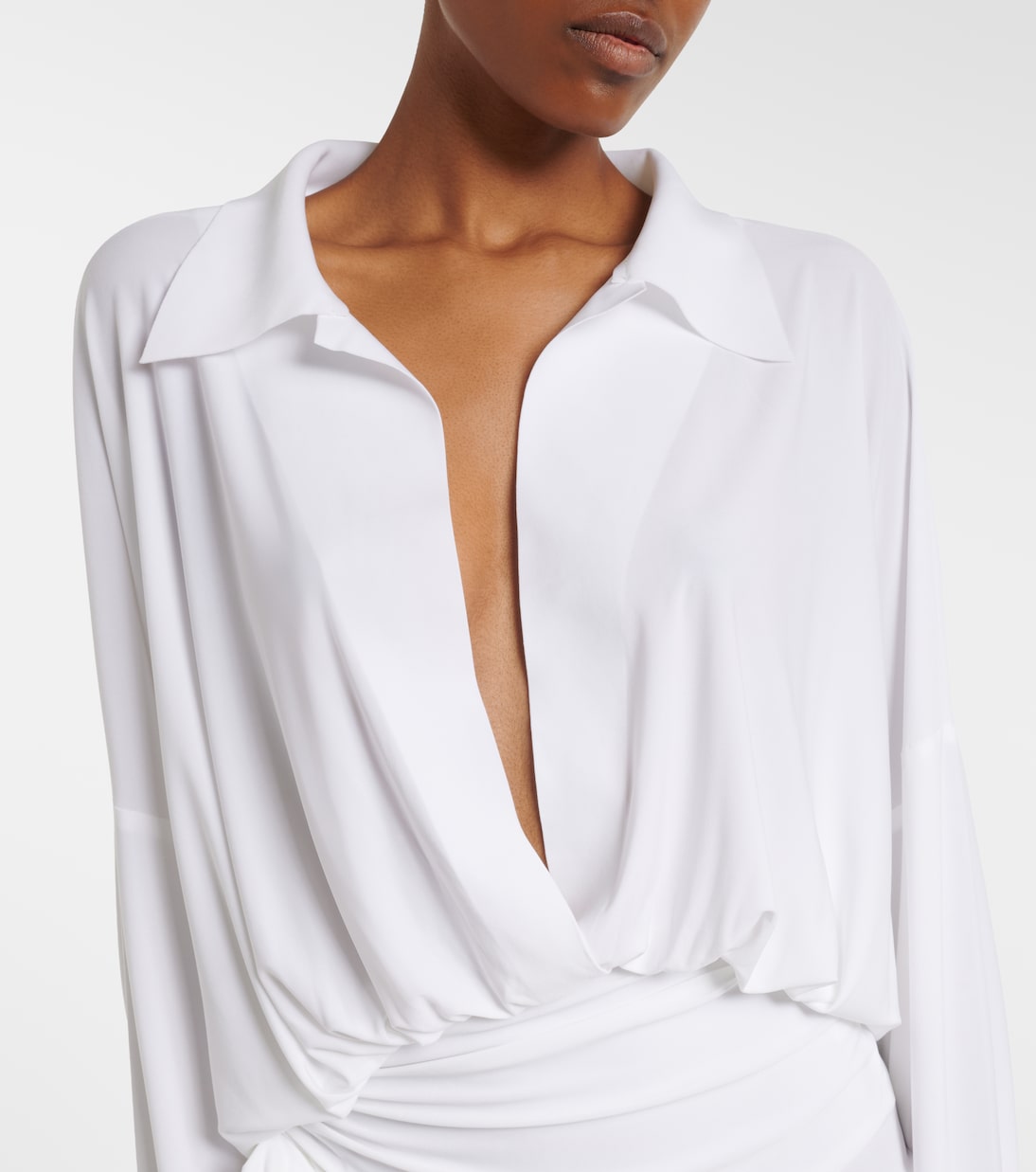 Asymmetric draped jersey minidress | Norma Kamali