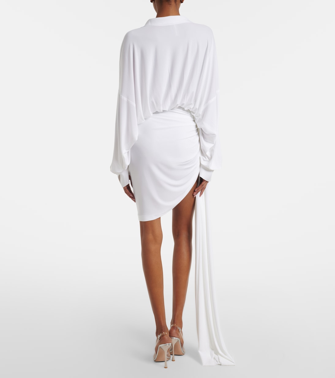 Asymmetric draped jersey minidress | Norma Kamali