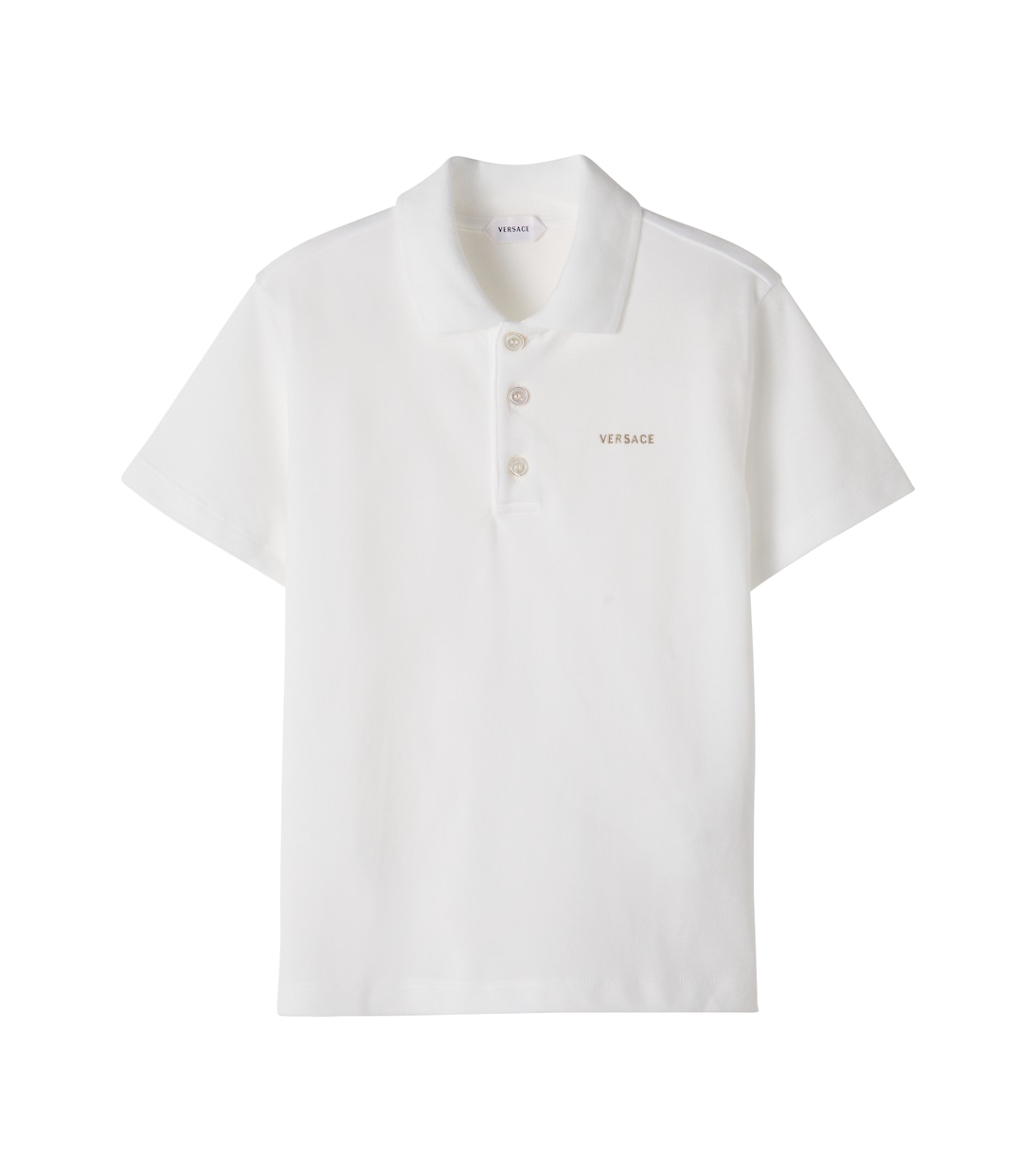 Logo cotton piqué polo shirt | Versace Kids