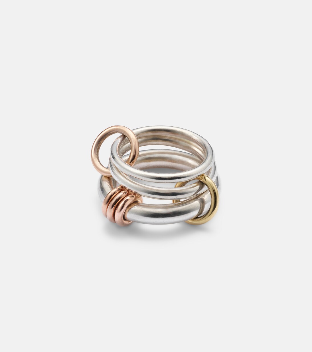 Orion sterling silver and 18kt gold linked rings | Spinelli Kilcollin