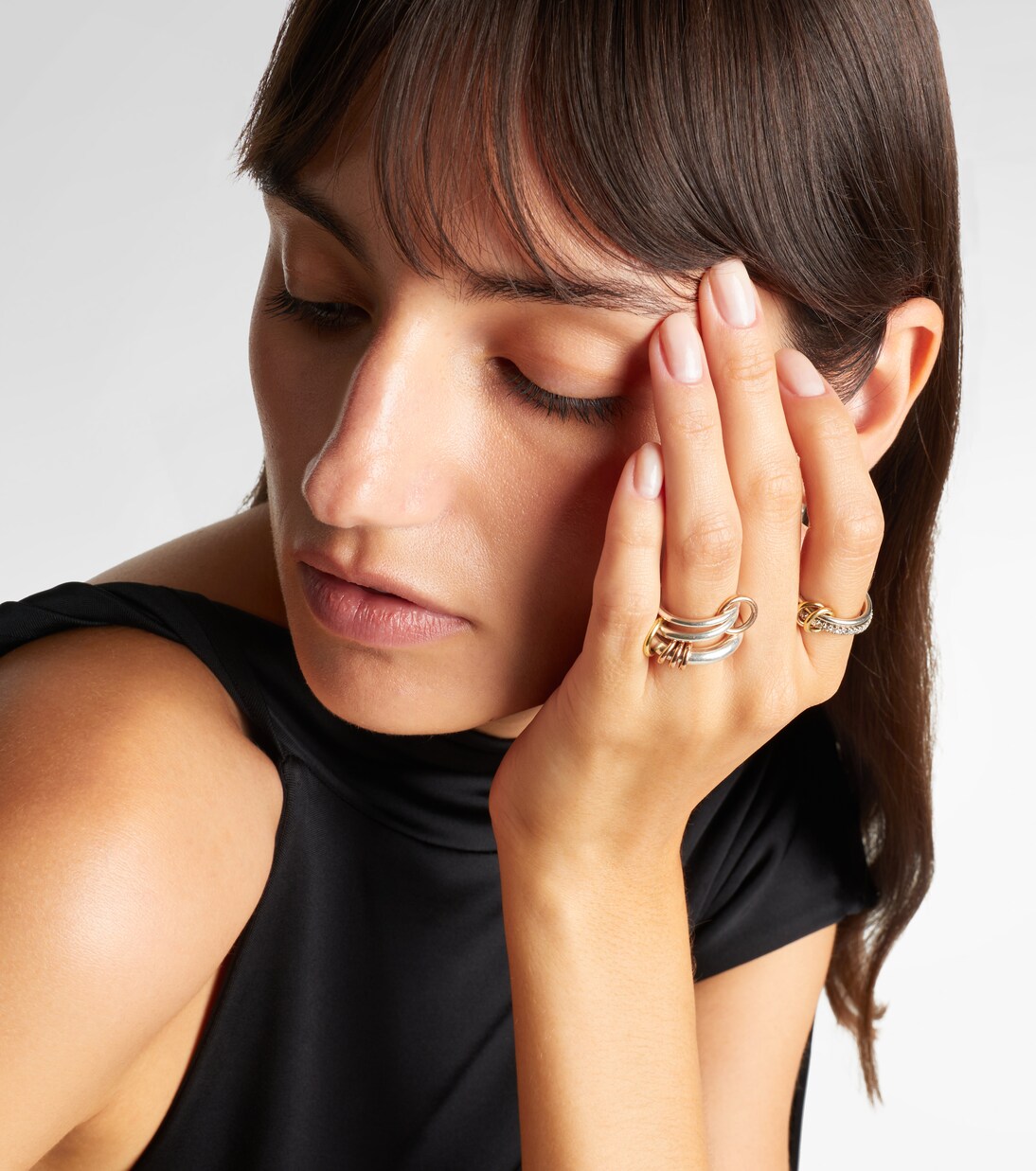 Orion sterling silver and 18kt gold linked rings | Spinelli Kilcollin