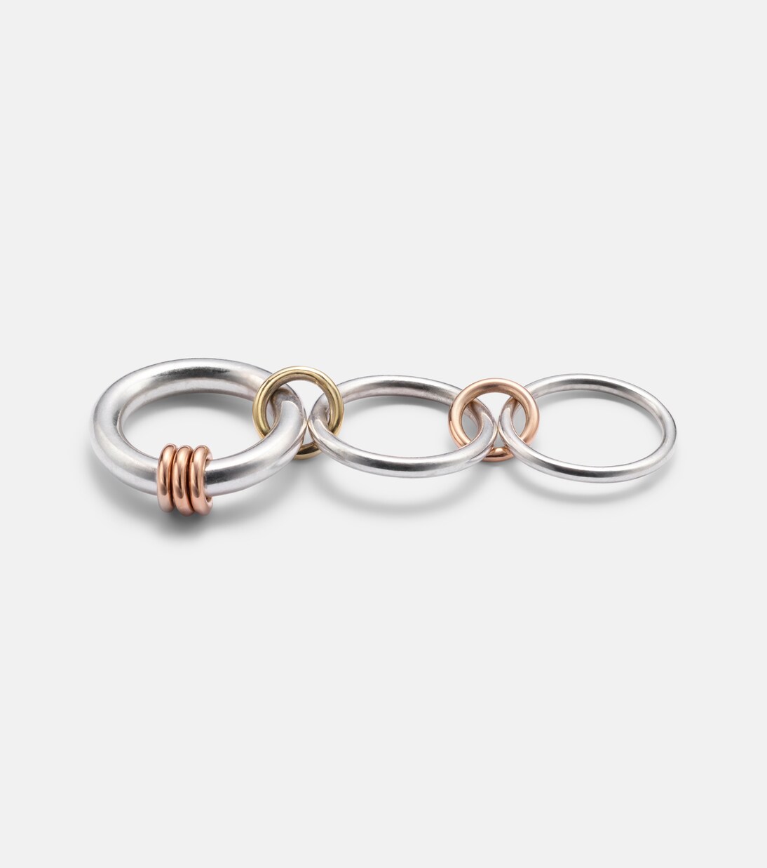 Orion sterling silver and 18kt gold linked rings | Spinelli Kilcollin