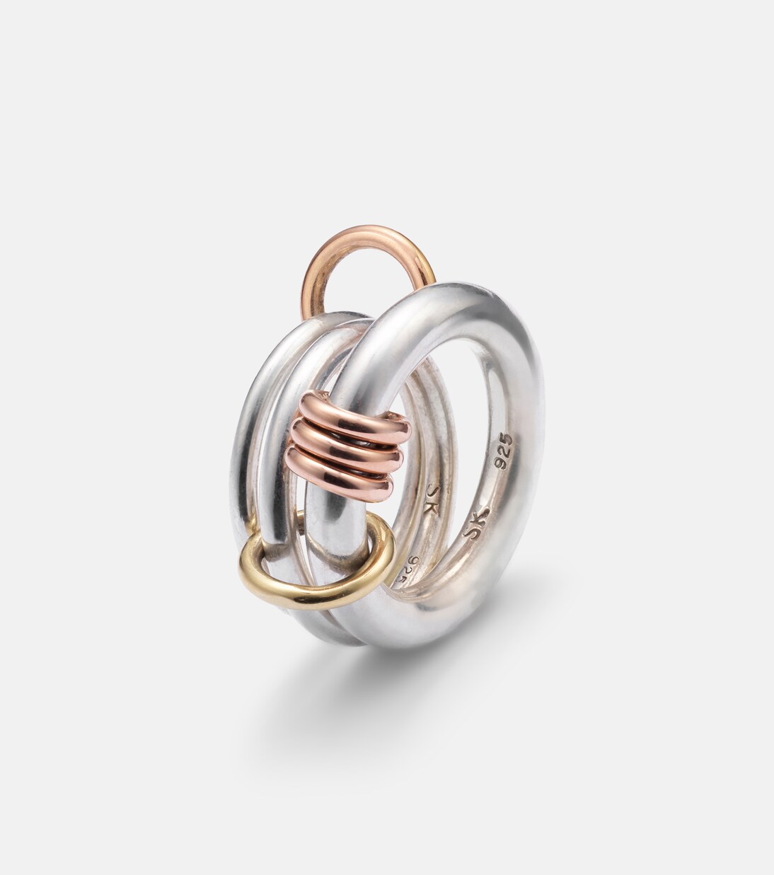 Orion sterling silver and 18kt gold linked rings | Spinelli Kilcollin