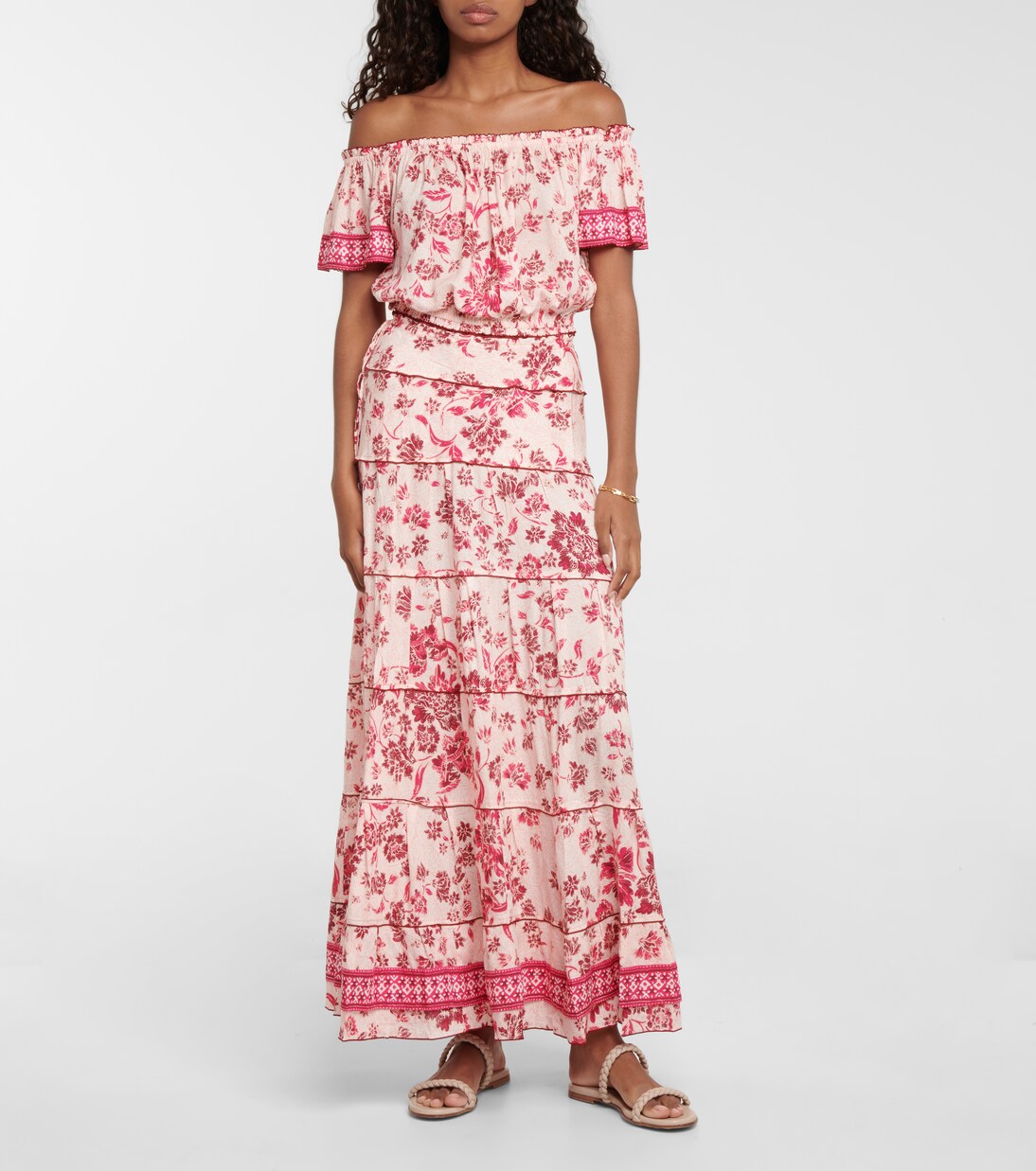 Gonna lunga Camila con stampa floreale | Poupette St Barth