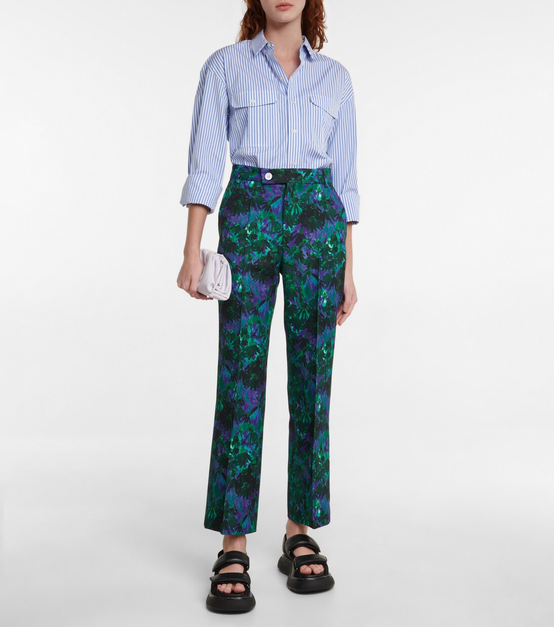 Pantalon raccourci à fleurs | Plan C