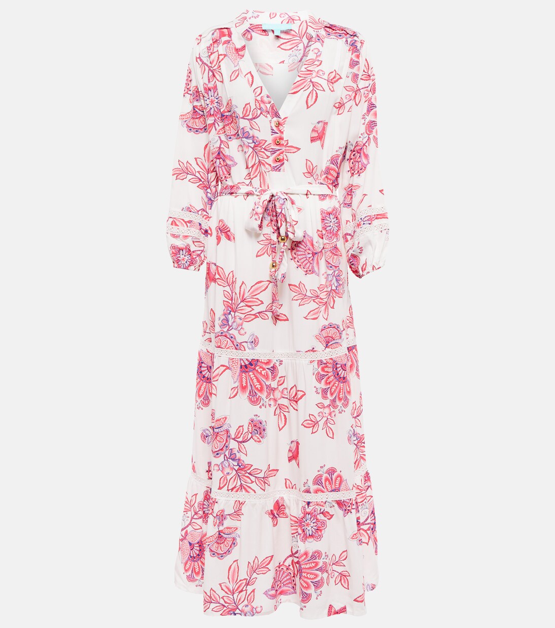 Robe portefeuille midi Wisteria à fleurs | Melissa Odabash