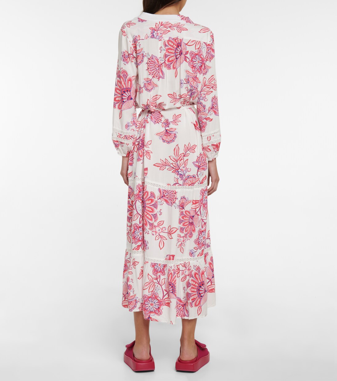 Robe portefeuille midi Wisteria à fleurs | Melissa Odabash