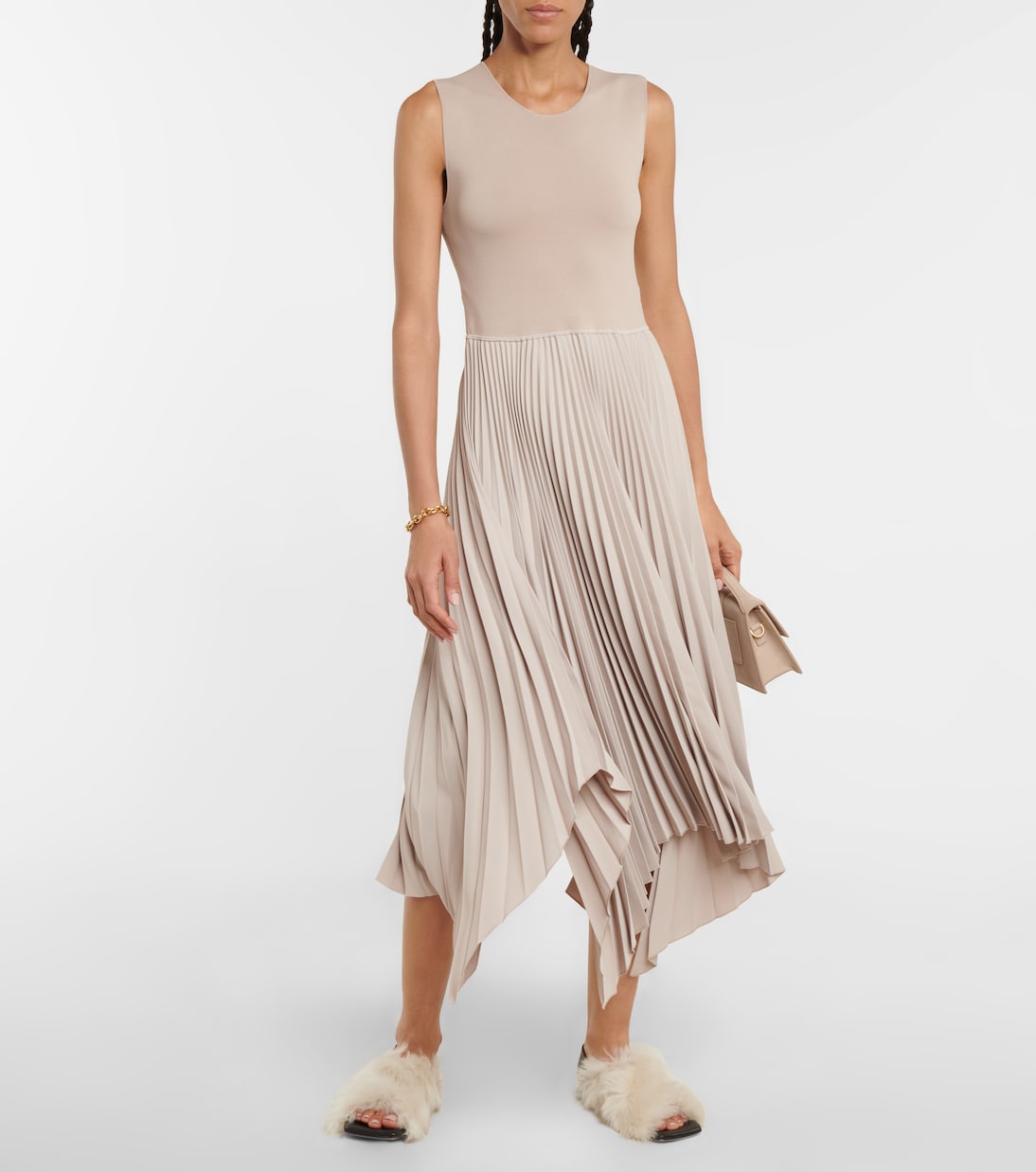 Dera pleated crêpe midi dress | Joseph