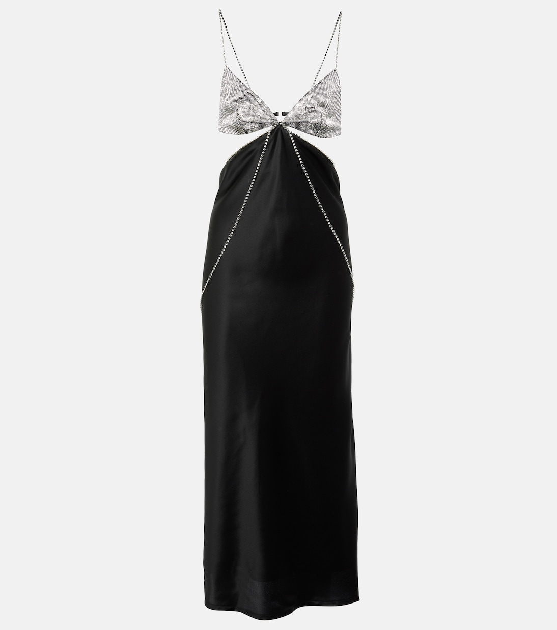 Robe Beatrice en satin de soie à ornements | Dodo Bar Or