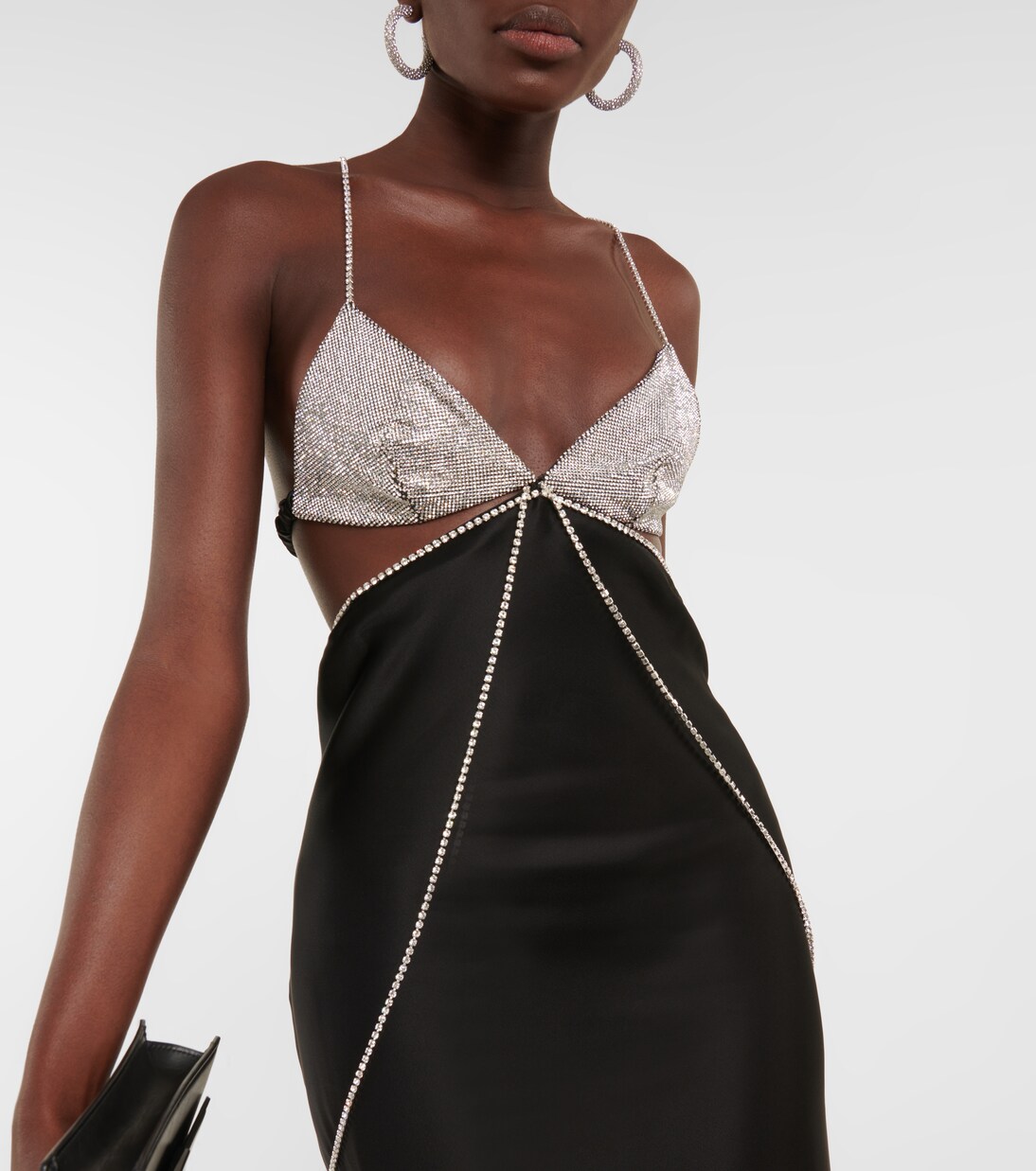 Robe Beatrice en satin de soie à ornements | Dodo Bar Or