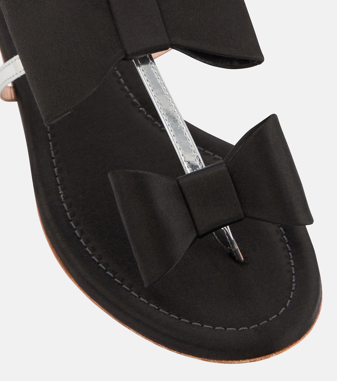 Pop Bow satin and leather sandals | Giambattista Valli