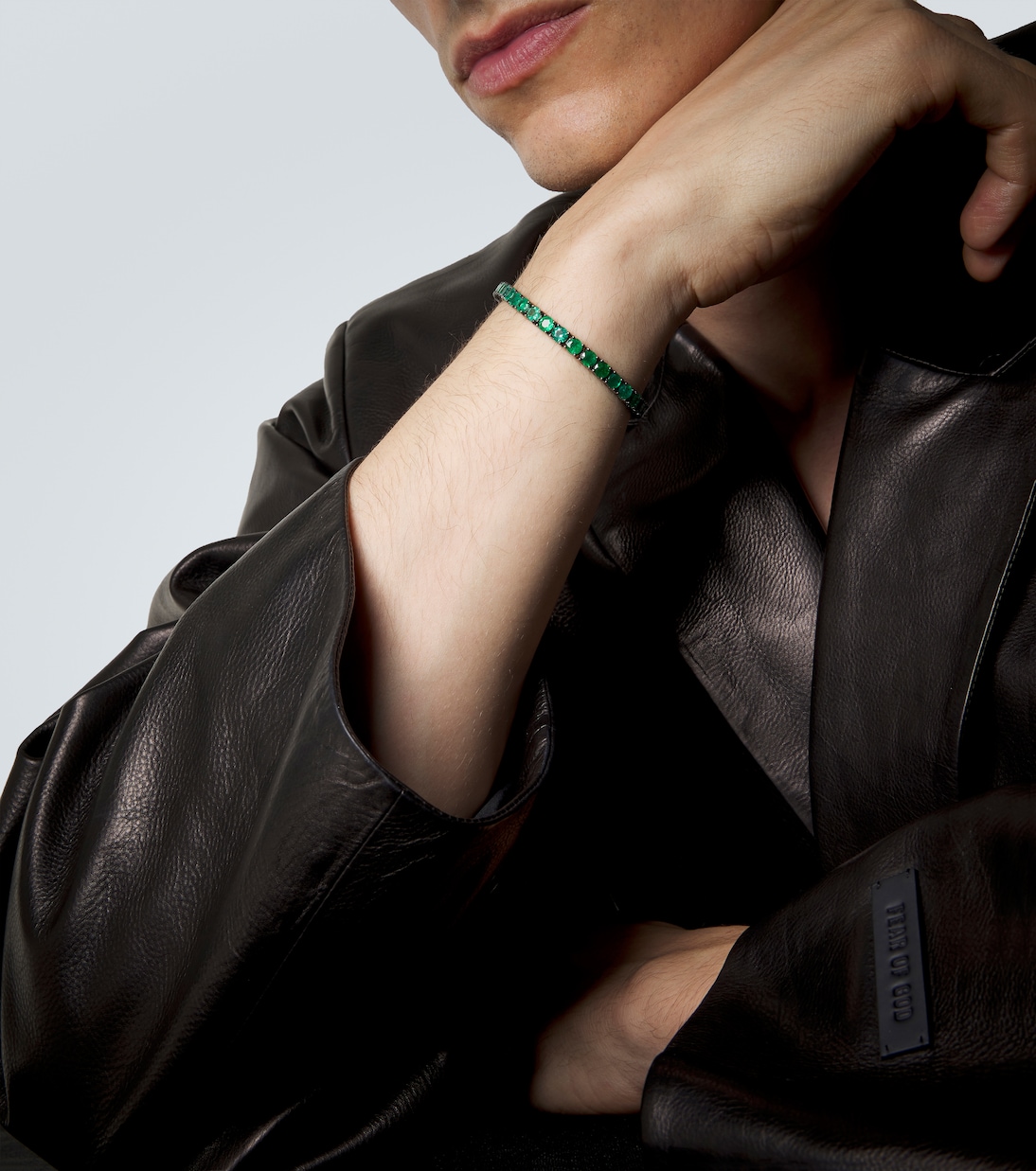 18kt black gold tennis bracelet with emeralds | Shay Jewelry