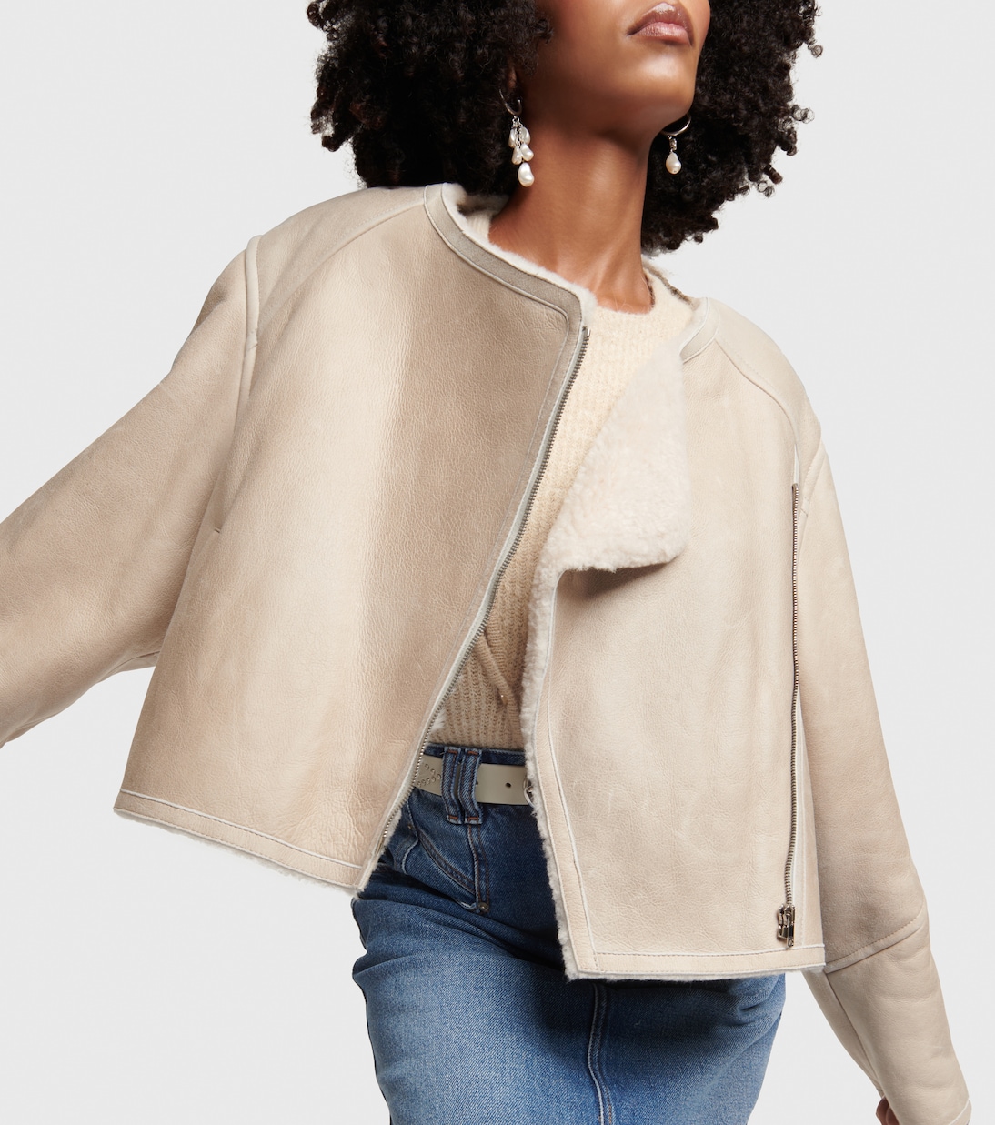 Lederjacke Ostya mit Shearling | Isabel Marant