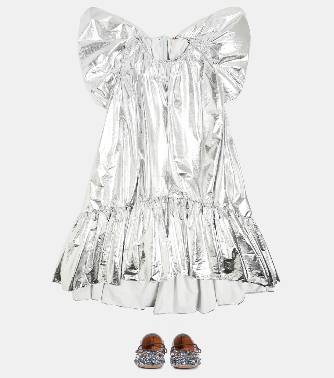 Paillettes metallic ballet flats | PèPè