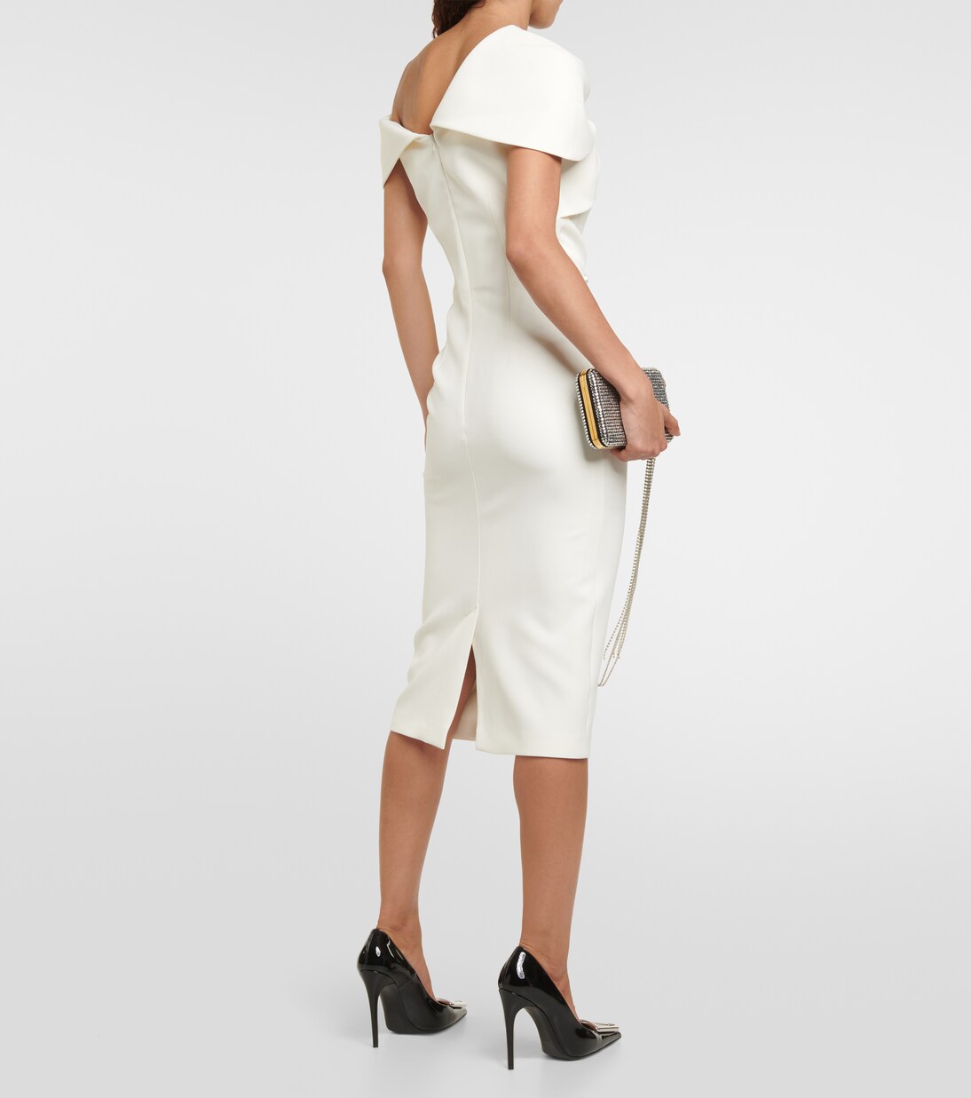 Midikleid Salmone aus Crêpe | Safiyaa