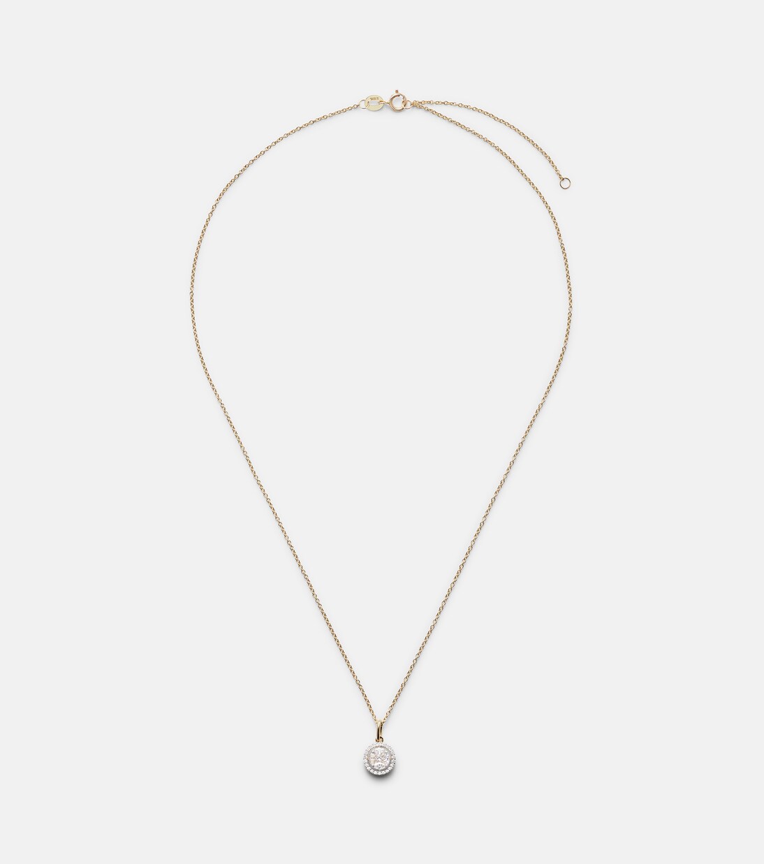 Framed Mosaic 10kt yellow gold necklace with diamonds  | Stone and Strand