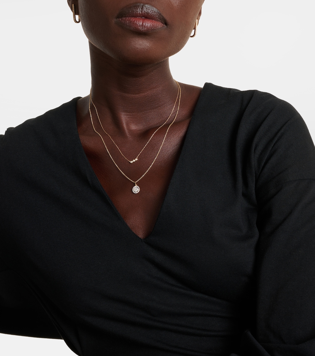 Framed Mosaic 10kt yellow gold necklace with diamonds  | Stone and Strand