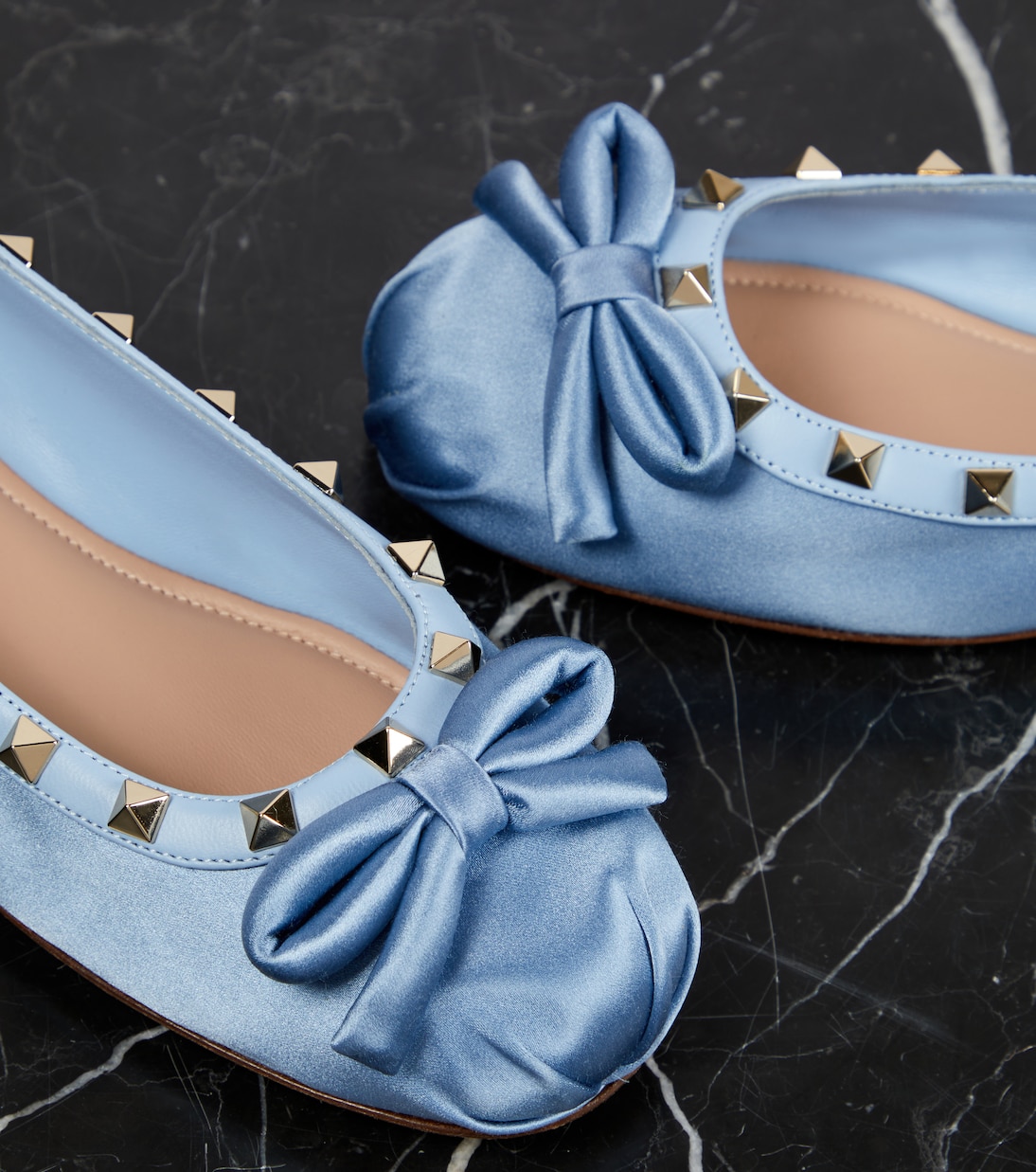 Ballerines Rockstud en satin | Valentino Garavani