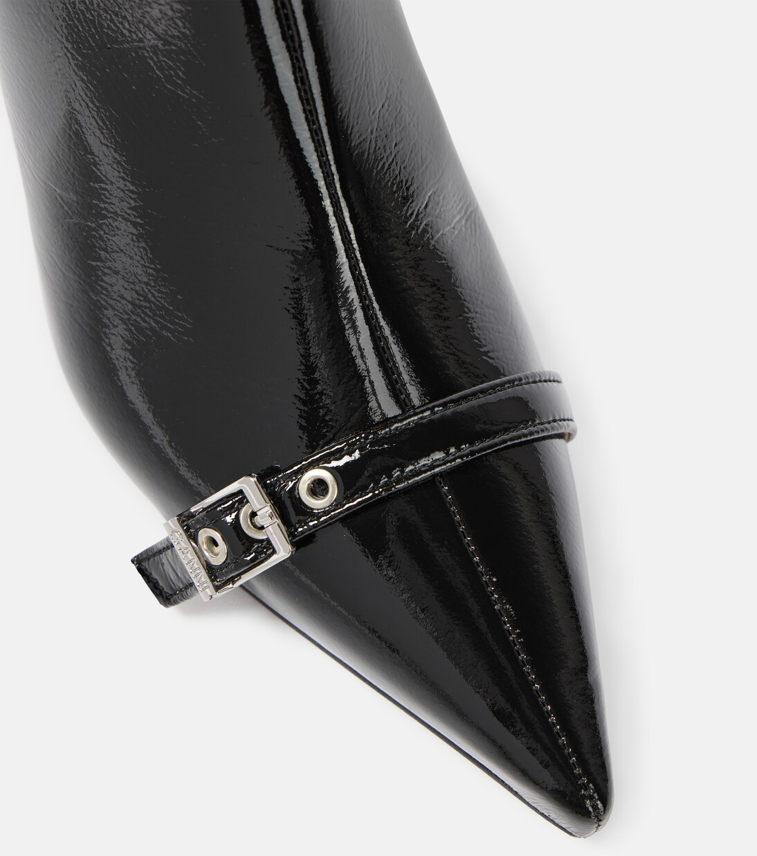 Eyelets faux leather ankle boots | Ganni