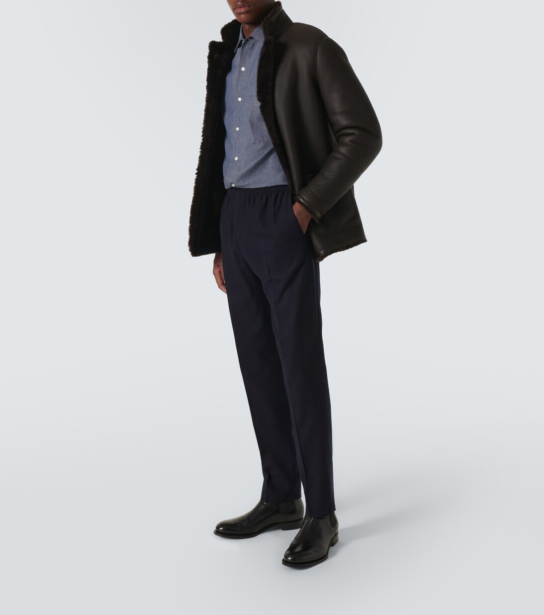 Jan wool and cashmere straight pants | Loro Piana
