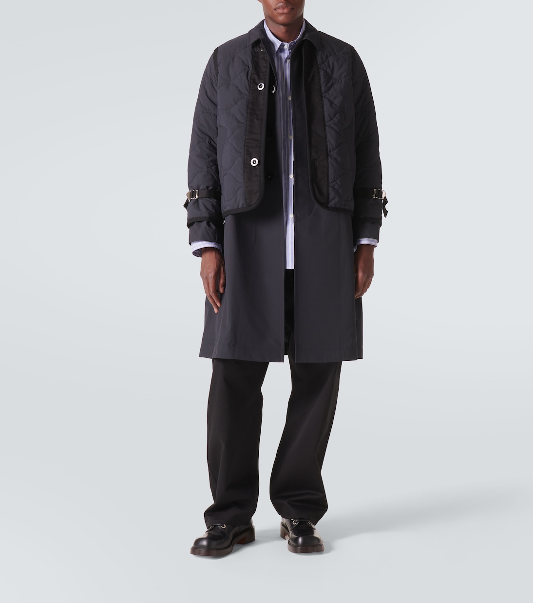 Quilted layered ripstop coat | Sacai
