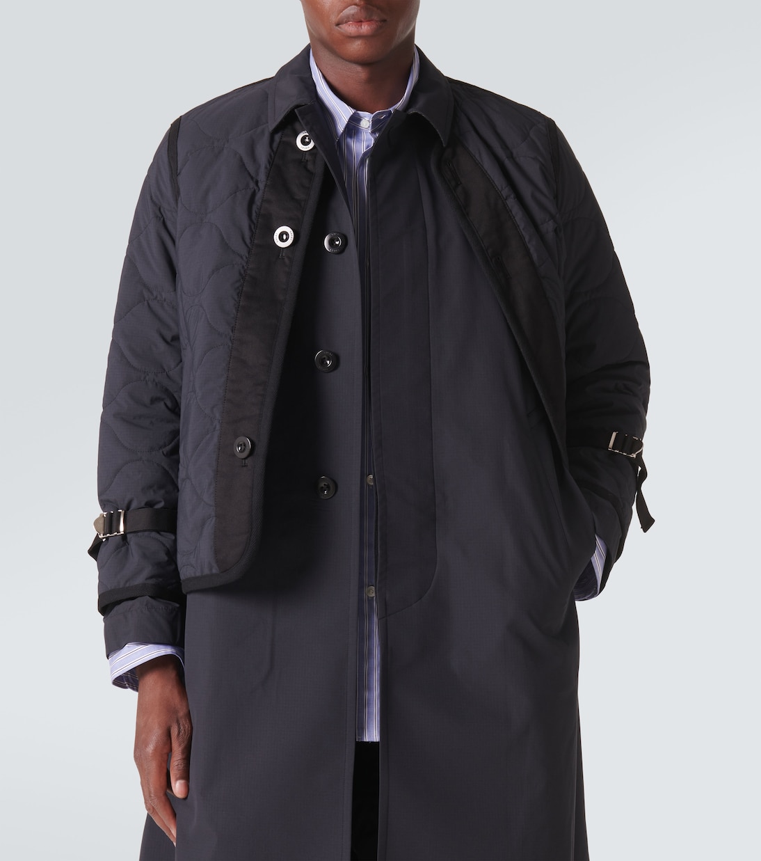 Quilted layered ripstop coat | Sacai