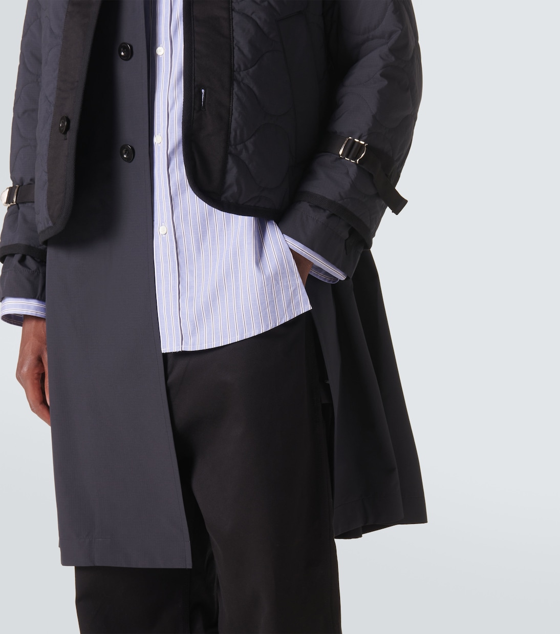 Quilted layered ripstop coat | Sacai