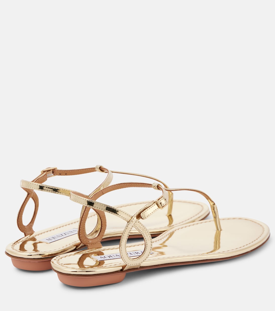 Almost Bare metallic leather thong sandals | Aquazzura