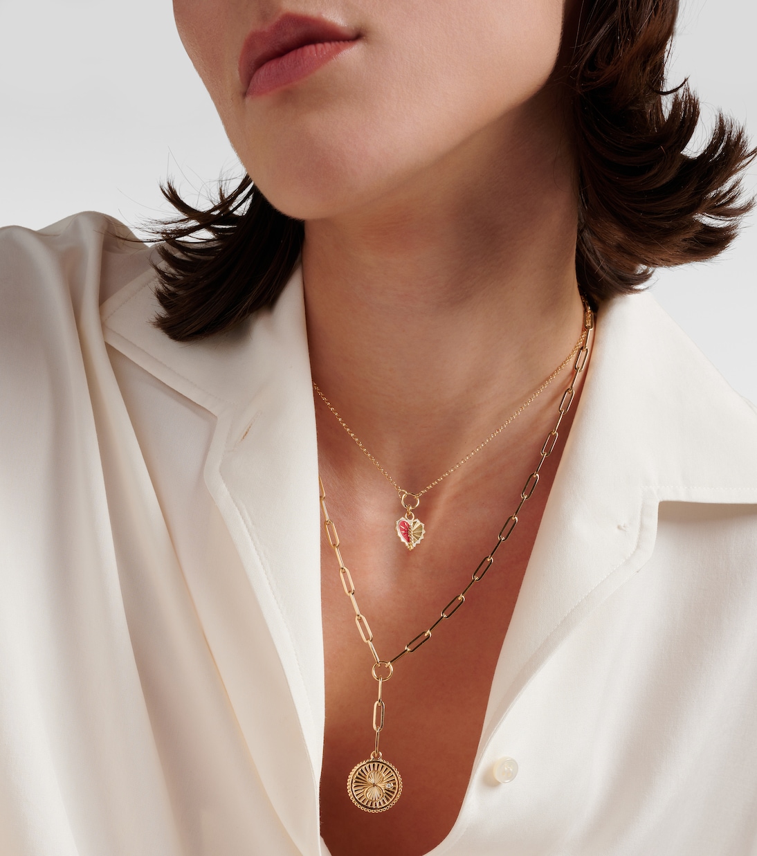 Halskette True Love aus 18kt Gelbgold mit Emaille | FoundRae