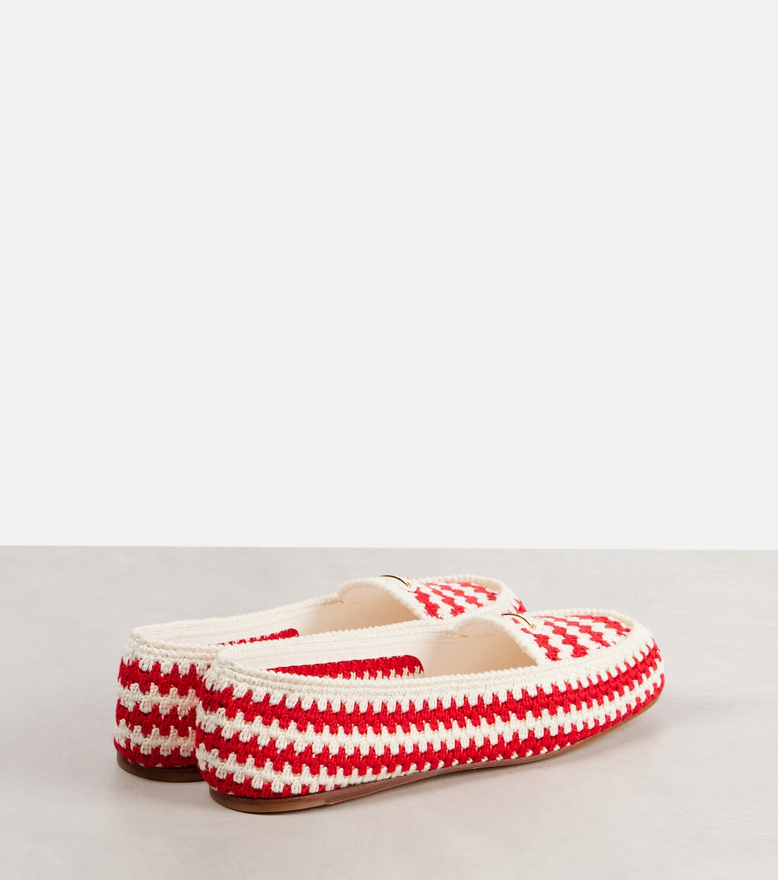 Ballerines rayées en crochet | Prada