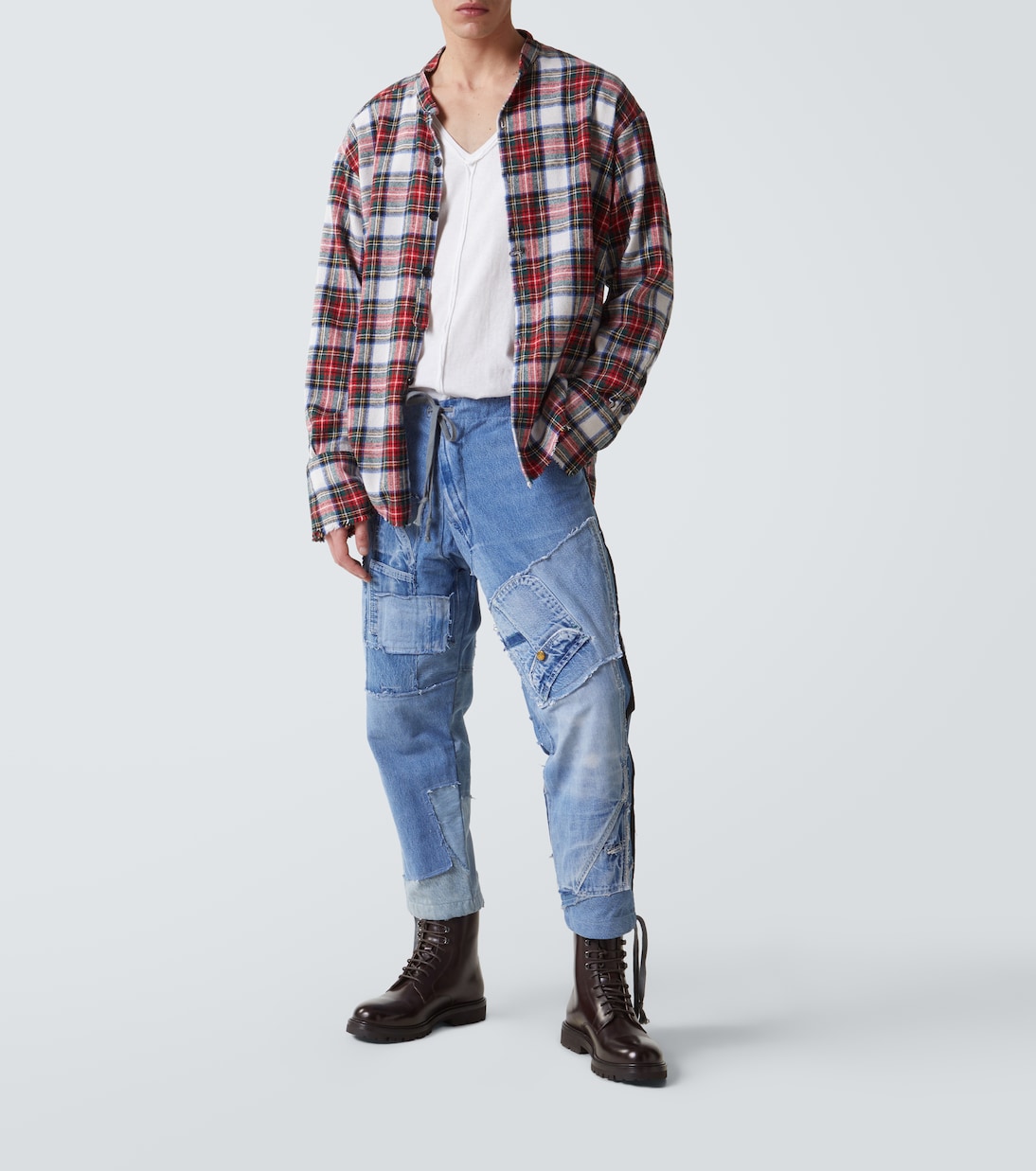 Patchwork straight jeans | Greg Lauren