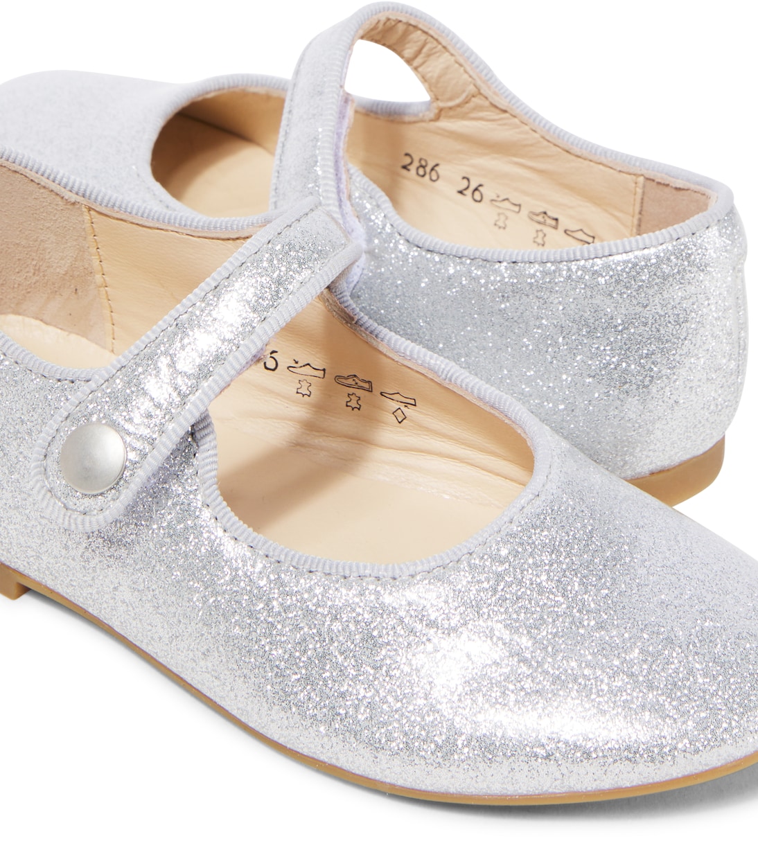 Daisy Baby metallic leather slides | Pom d'Api