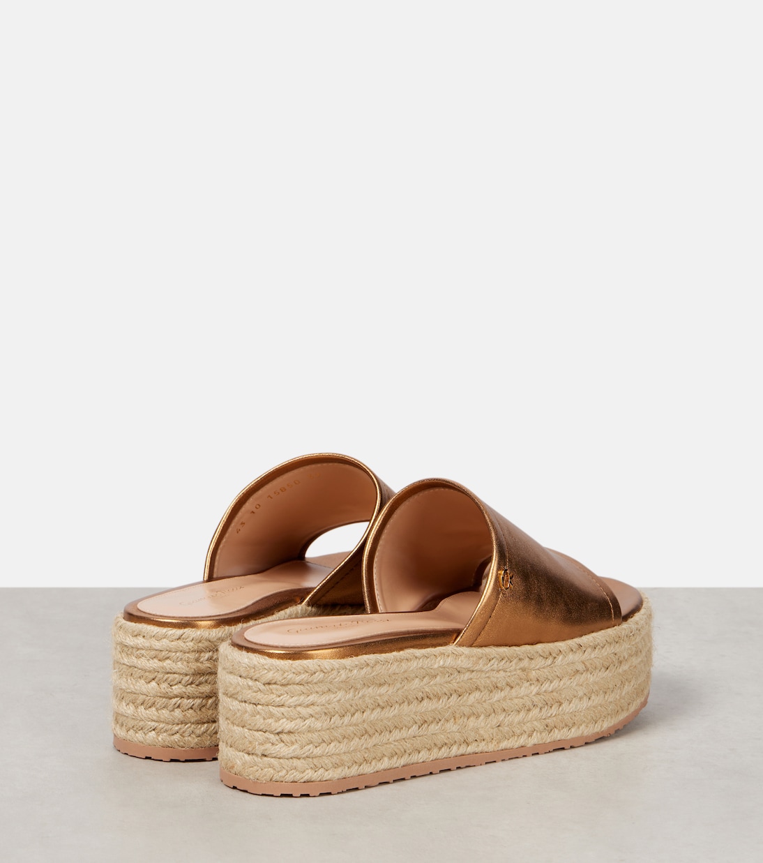 Metallic leather espadrille slides | Gianvito Rossi