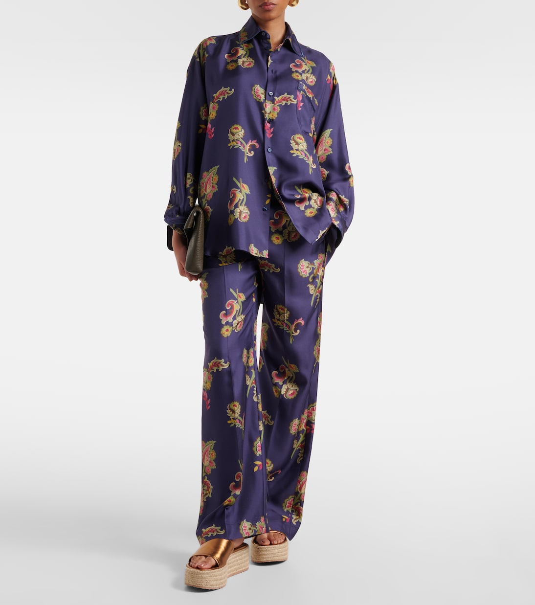 Metallic leather espadrille slides | Gianvito Rossi