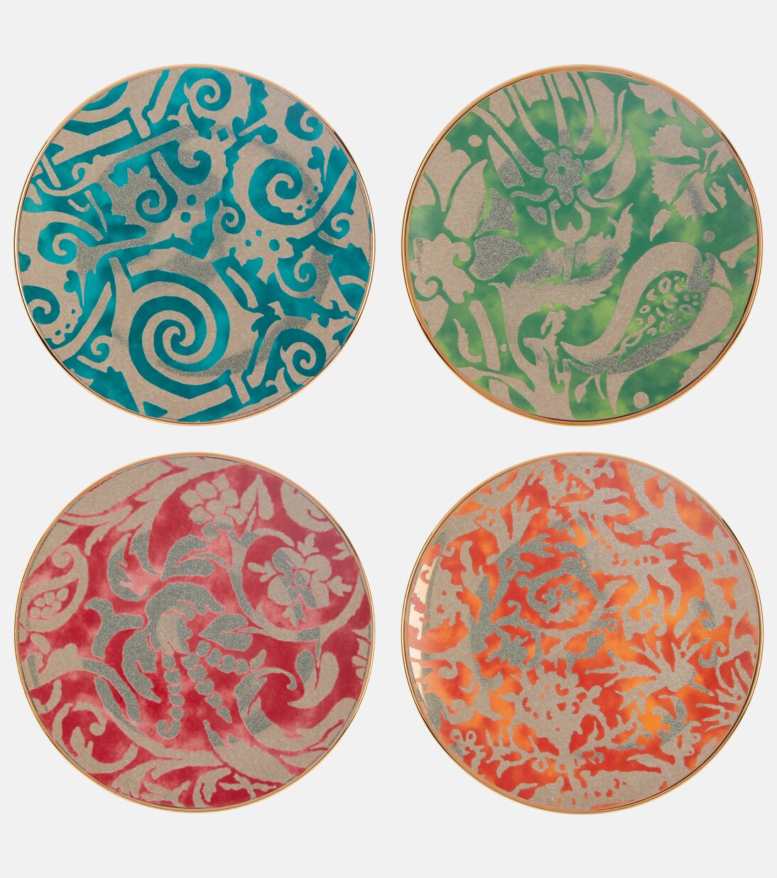 x Fortuny set of 4 earthenware dessert plates | L'Objet